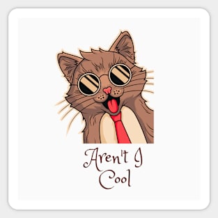 Cool and calm cat design Sticker